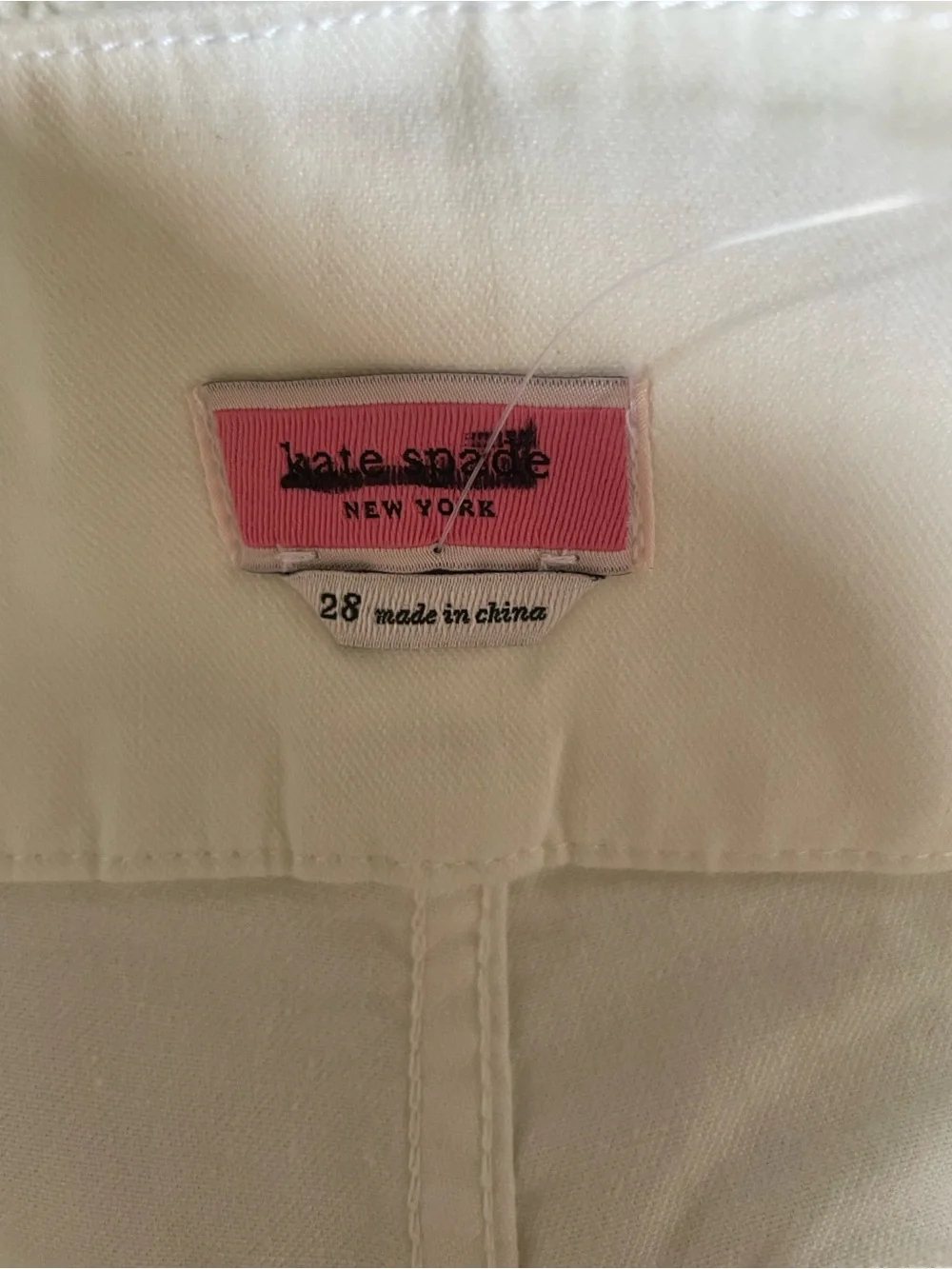 kate spade Cream High-Rise Bootcut Pants with Button Waist NWOT